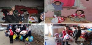 A collage of pictures with children in different locations.